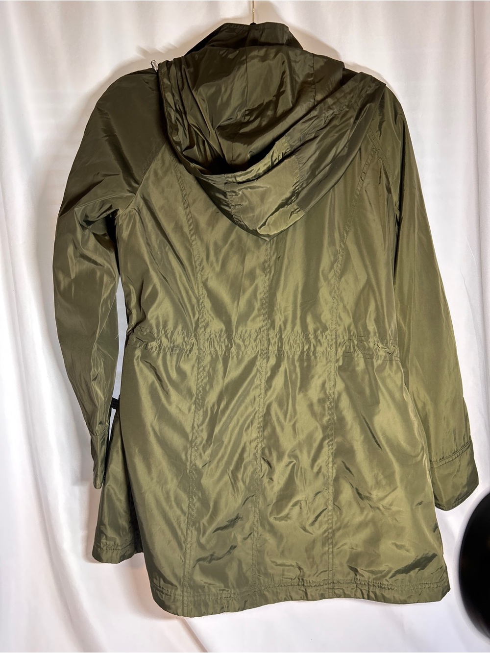 Michael Kors Women’s Olive Green Hooded Anorak Rain Jacket Utility Coat Size med - Picture 9 of 15